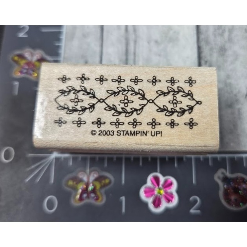 Stampin' Up! Flower Leafy Ivy Border 2003 Rubber Stamp Wood #A34